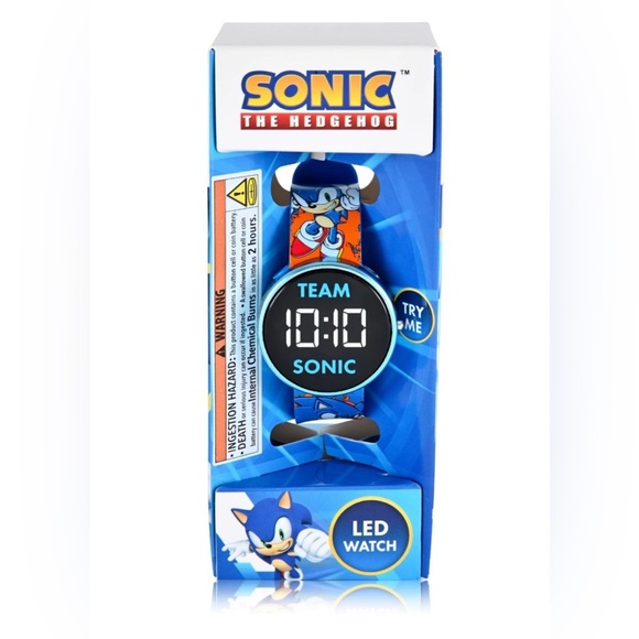 SonicUnisex Children's LED Watch with Round Case and Printed Silicone Strap - Picture 4 of 5